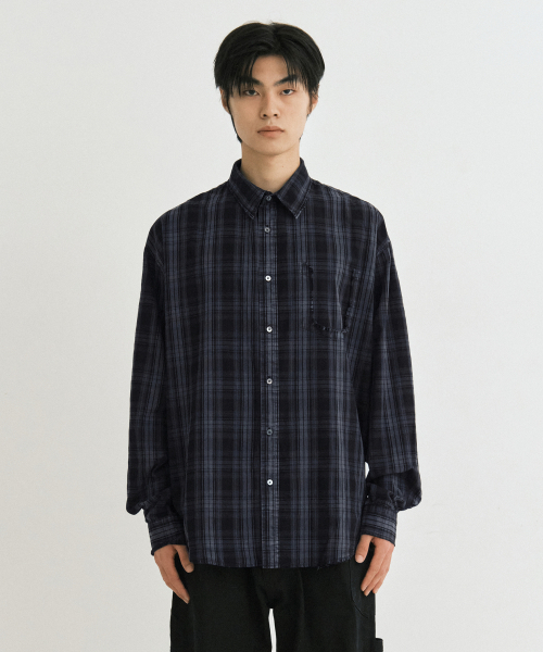 ENDOOR(エンドア)の「Old days vtg check shirt (vtg navy)(シャツ/ブラウス・メンズ・その他・1/2)」の1枚目の写真