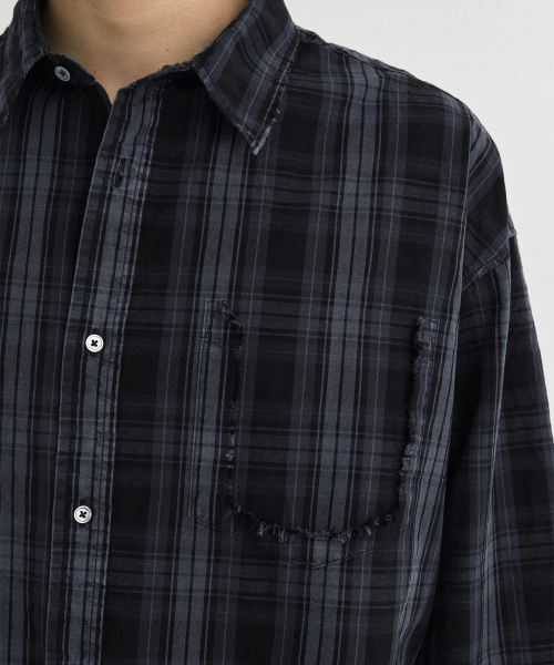 ENDOOR(エンドア)の「Old days vtg check shirt (vtg navy)(シャツ/ブラウス・メンズ・その他・1/2)」の4枚目の写真