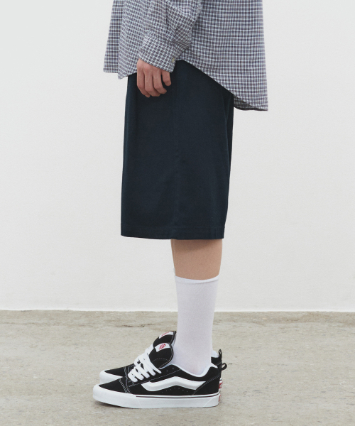 DECET（デケト）の「Cotton 2Pleats Shorts DCPT041Navy（その他パンツ・レディース・その他・26/28/30）」の3枚目の写真
