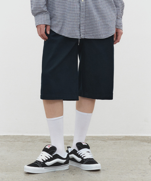 DECET（デケト）の「Cotton 2Pleats Shorts DCPT041Navy（その他パンツ・レディース・その他・26/28/30）」の5枚目の写真