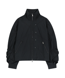 UNGIMMICK（アンジミック）の「SHIRRED NYLON WINDBREAKER JACKET (BLACK)（ナイロンジャケット）」