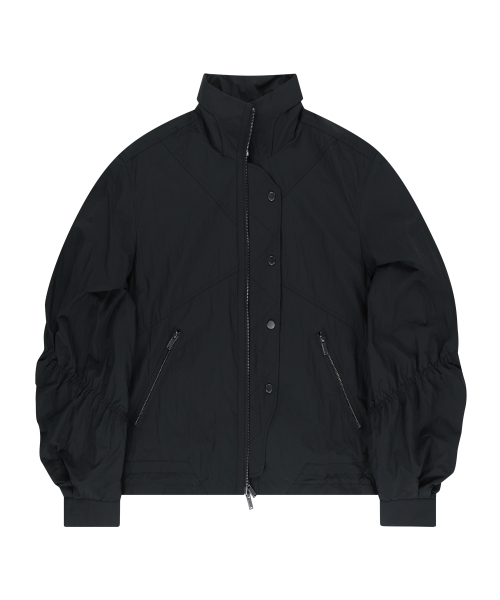 UNGIMMICK(アンジミック)の「SHIRRED NYLON WINDBREAKER JACKET (BLACK)(ナイロンジャケット・メンズ・その他・MEDIUM/LARGE)」の2枚目の写真