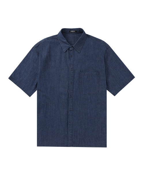 OURDAYZ（アワーデイズ）の「クールリネンライクデニムハーフシャツ[ブルー]（シャツ/ブラウス・メンズ・その他・MEDIUM/LARGE/X-LARGE）」の2枚目の写真