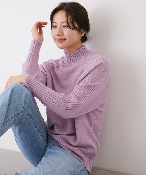 Jayro(ジャイロ)の「エポレットワイドハイネックプルオーバー(ニット/セーター・レディース・ブラック/ベージュ/ラベンダー/ホワイト系その他・M)」の6枚目の写真