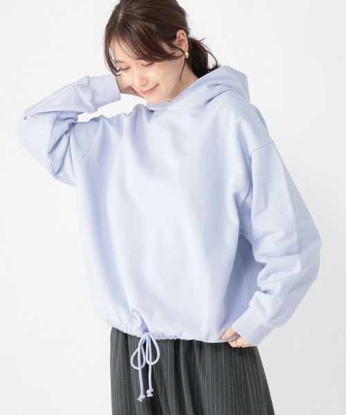 studio CLIP(スタディオクリップ)の「裏毛ドロストフーディ(パーカー・レディース・アイボリー/オフホワイト/ライトブルー・FREE)」の3枚目の写真