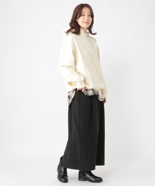 studio CLIP(スタディオクリップ)の「裏毛ドロストフーディ(パーカー・レディース・アイボリー/オフホワイト/ライトブルー・FREE)」の6枚目の写真