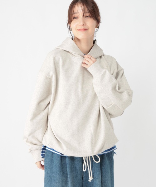 studio CLIP(スタディオクリップ)の「裏毛ドロストフーディ(パーカー・レディース・アイボリー/オフホワイト/ライトブルー・FREE)」の9枚目の写真