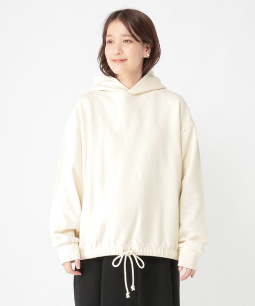 studio CLIP(スタディオクリップ)の「裏毛ドロストフーディ(パーカー・レディース・アイボリー/オフホワイト/ライトブルー・FREE)」の18枚目の写真