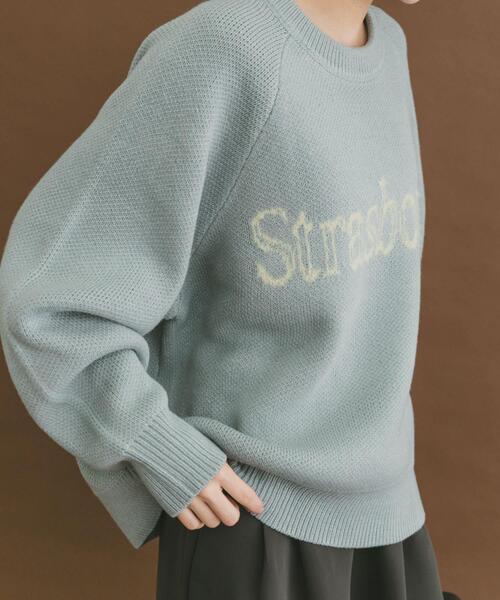 ITEMS URBANRESEARCH（アイテムズ アーバンリサーチ）の「スウェットライクロゴニット（ニット/セーター・レディース・オレンジ/ライトブルー/チャコールグレー/ベージュ・FREE）」の3枚目の写真