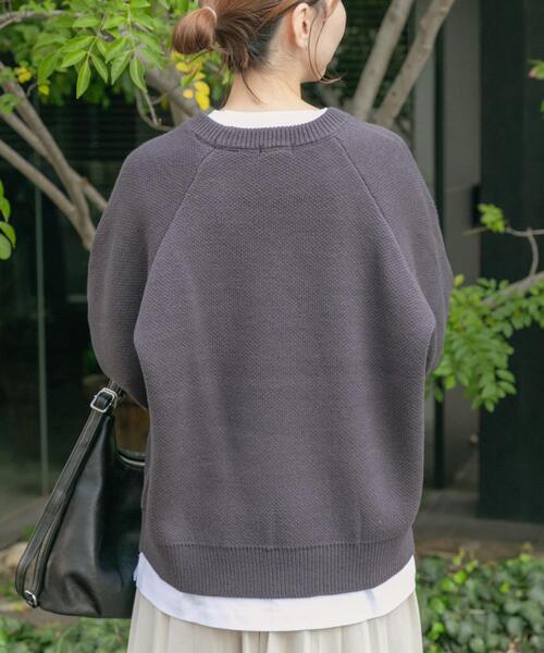 ITEMS URBANRESEARCH(アイテムズ アーバンリサーチ)の「スウェットライクロゴニット(ニット/セーター・レディース・オレンジ/ライトブルー/チャコールグレー/ベージュ・FREE)」の14枚目の写真