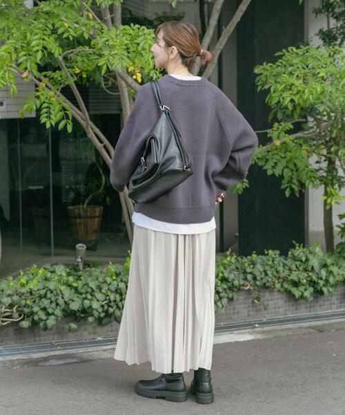 ITEMS URBANRESEARCH(アイテムズ アーバンリサーチ)の「スウェットライクロゴニット(ニット/セーター・レディース・オレンジ/ライトブルー/チャコールグレー/ベージュ・FREE)」の18枚目の写真