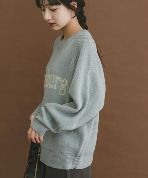 ITEMS URBANRESEARCH（アイテムズ アーバンリサーチ）の「スウェットライクロゴニット（ニット/セーター・レディース・オレンジ/ライトブルー/チャコールグレー/ベージュ・FREE）」の15枚目の写真