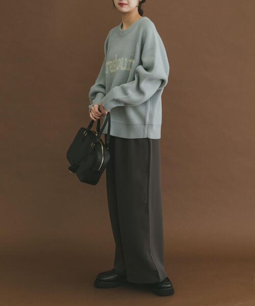 ITEMS URBANRESEARCH（アイテムズ アーバンリサーチ）の「スウェットライクロゴニット（ニット/セーター・レディース・オレンジ/ライトブルー/チャコールグレー/ベージュ・FREE）」の17枚目の写真