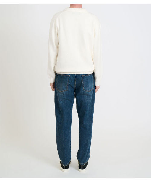 BLACKBROWN（ブラックブラウン）の「ウールブレンドオープンカラーセーター[アイボリー]（ポロシャツ・メンズ・その他・MEDIUM/LARGE/X-LARGE）」の5枚目の写真