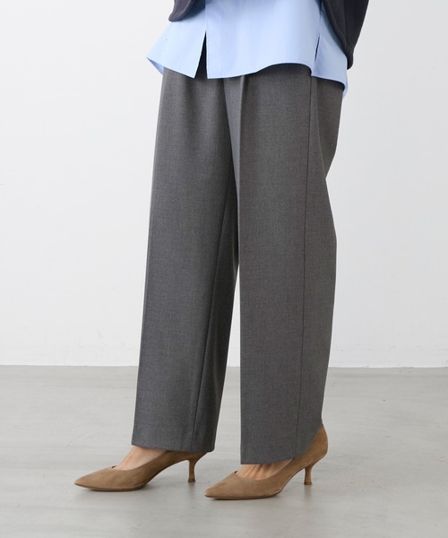 MICA&DEAL（マイカ＆ディール）の「セミワイド裏起毛パンツ〈セットアップ対応〉（その他パンツ・レディース・キャメル/ライトベージュ/ブラック/グレー・36）」の5枚目の写真