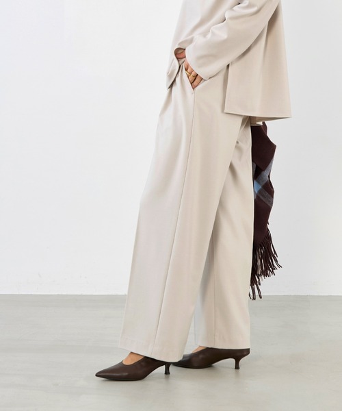 MICA&DEAL（マイカ＆ディール）の「セミワイド裏起毛パンツ〈セットアップ対応〉（その他パンツ・レディース・キャメル/ライトベージュ/ブラック/グレー・36）」の11枚目の写真