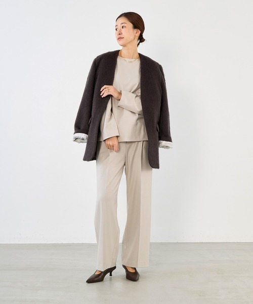 MICA&DEAL（マイカ＆ディール）の「セミワイド裏起毛パンツ〈セットアップ対応〉（その他パンツ・レディース・キャメル/ライトベージュ/ブラック/グレー・36）」の17枚目の写真