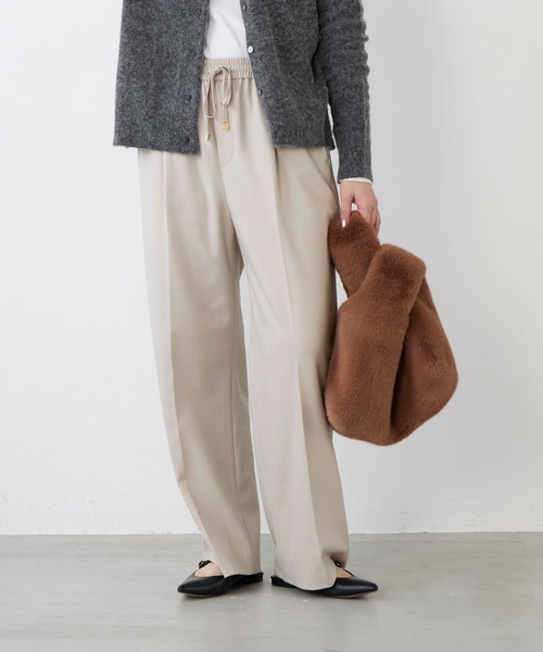 MICA&DEAL（マイカ＆ディール）の「セミワイド裏起毛パンツ〈セットアップ対応〉（その他パンツ・レディース・キャメル/ライトベージュ/ブラック/グレー・36）」の18枚目の写真