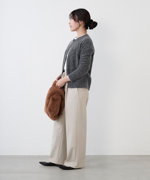 MICA&DEAL（マイカ＆ディール）の「セミワイド裏起毛パンツ〈セットアップ対応〉（その他パンツ・レディース・キャメル/ライトベージュ/ブラック/グレー・36）」の20枚目の写真