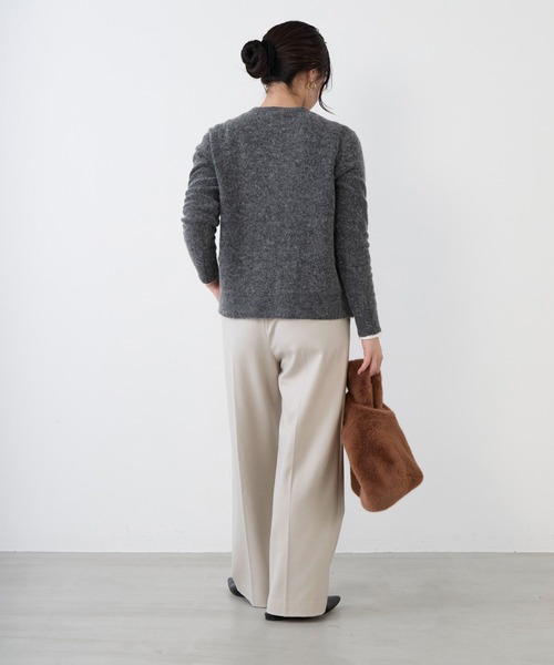 MICA&DEAL（マイカ＆ディール）の「セミワイド裏起毛パンツ〈セットアップ対応〉（その他パンツ・レディース・キャメル/ライトベージュ/ブラック/グレー・36）」の21枚目の写真