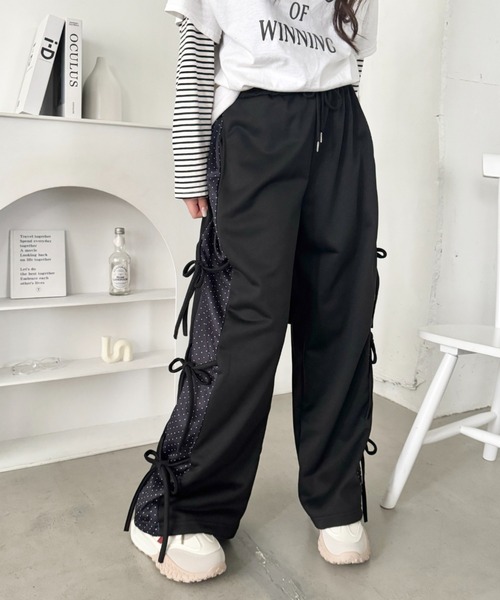 SOLLON.（ソルロン）の「ドットリボンスウェットパンツ（スウェットパンツ・レディース・ブラック/グレー/ライトブルー・FREE）」の13枚目の写真