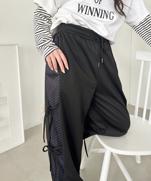 SOLLON.（ソルロン）の「ドットリボンスウェットパンツ（スウェットパンツ・レディース・ブラック/グレー/ライトブルー・FREE）」の16枚目の写真