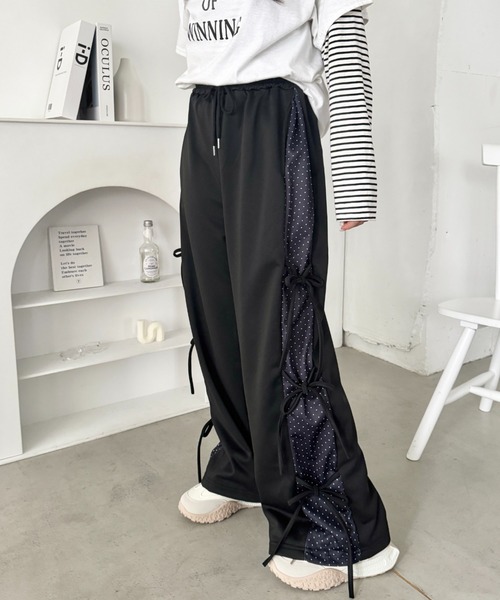 SOLLON.（ソルロン）の「ドットリボンスウェットパンツ（スウェットパンツ・レディース・ブラック/グレー/ライトブルー・FREE）」の15枚目の写真