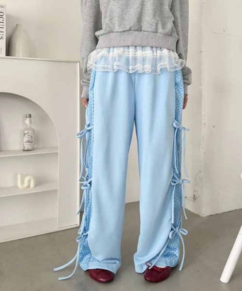 SOLLON.（ソルロン）の「ドットリボンスウェットパンツ（スウェットパンツ・レディース・ブラック/グレー/ライトブルー・FREE）」の21枚目の写真