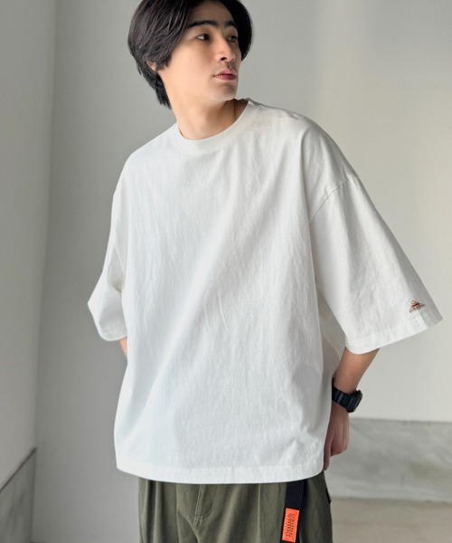 Java(ジャバ)の「《JaVaジャバコラボ》タフネス素材で「ガシガシ」着られる。綿100% ヘビーウェイト素材 スーパーワイドTシャツ(Tシャツ/カットソー・メンズ・ベージュ/ブラック/杢グレー/ホワイト・LARGE/SMALL/MEDIUM)」の16枚目の写真