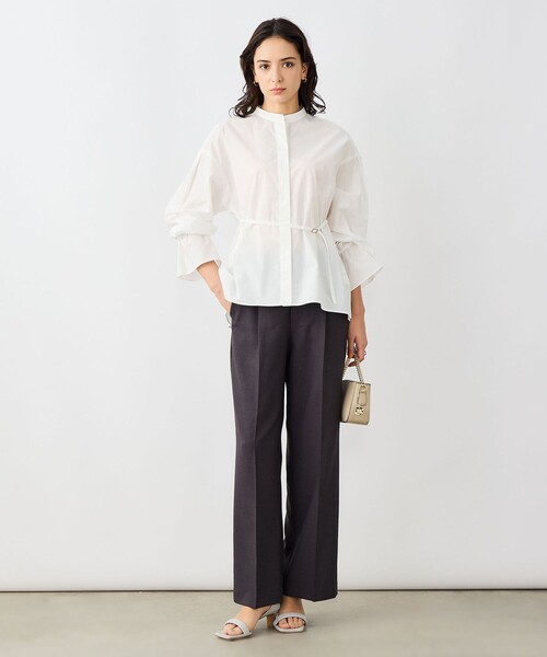 NOLLEY’S Sophi（ノーリーズソフィ）の「ウォッシャブルドレープポプリンバックプリーツシャツ（シャツ/ブラウス・レディース・カーキ/サックスブルー/ホワイト・38）」の13枚目の写真