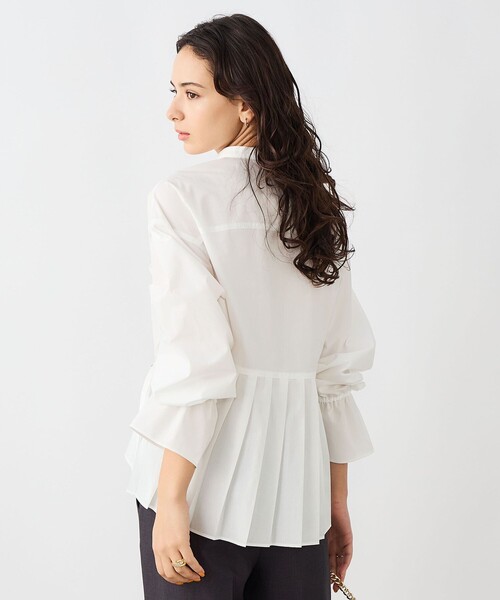 NOLLEY’S Sophi（ノーリーズソフィ）の「ウォッシャブルドレープポプリンバックプリーツシャツ（シャツ/ブラウス・レディース・カーキ/サックスブルー/ホワイト・38）」の17枚目の写真