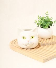 FUNALIVE（ファンアライブ）の「キャットセラミック　フラワーポット　Ｓ（インテリア雑貨）」