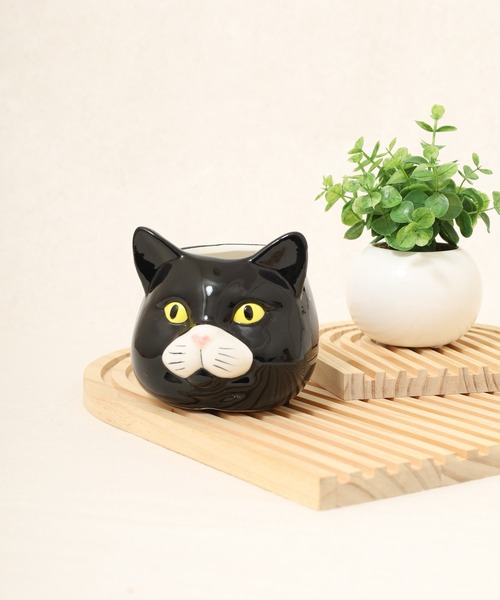 セール】キャットセラミック フラワーポット S（インテリア雑貨