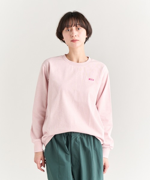 NANGA(ナンガ)の「ECO HYBRID BOX LOGO EMBROIDERY L/S TEE W/エコハイブリッド ボックスロゴ エンブロイダリーティー(Tシャツ/カットソー・レディース・ピンク/ホワイト/カーキ/ブラック・L/M/S)」の4枚目の写真