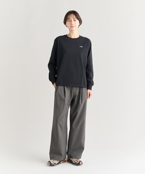 NANGA(ナンガ)の「ECO HYBRID BOX LOGO EMBROIDERY L/S TEE W/エコハイブリッド ボックスロゴ エンブロイダリーティー(Tシャツ/カットソー・レディース・ピンク/ホワイト/カーキ/ブラック・L/M/S)」の7枚目の写真