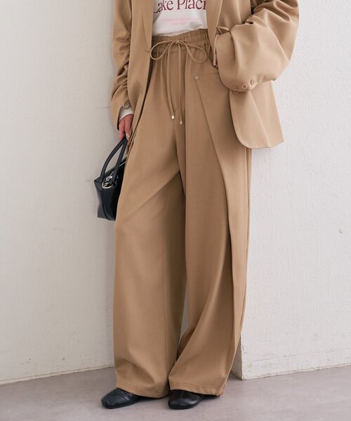 mystic(ミスティック)の「オーバータックイージースラックス(その他パンツ・レディース・アイボリー/ベージュ/チャコールグレー・1/2)」の3枚目の写真