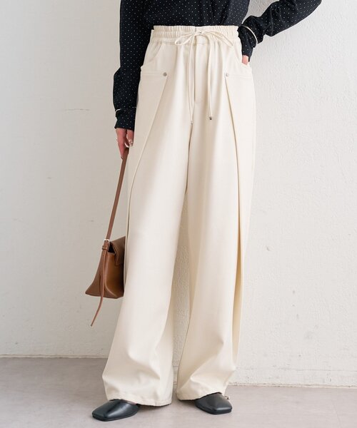 mystic(ミスティック)の「オーバータックイージースラックス(その他パンツ・レディース・アイボリー/ベージュ/チャコールグレー・1/2)」の2枚目の写真