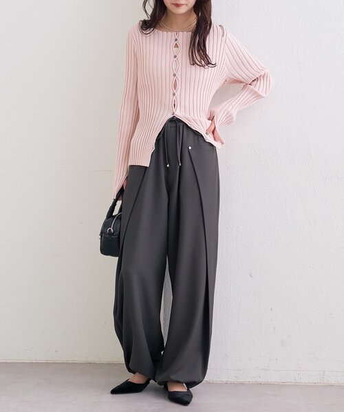 mystic(ミスティック)の「オーバータックイージースラックス(その他パンツ・レディース・アイボリー/ベージュ/チャコールグレー・1/2)」の21枚目の写真