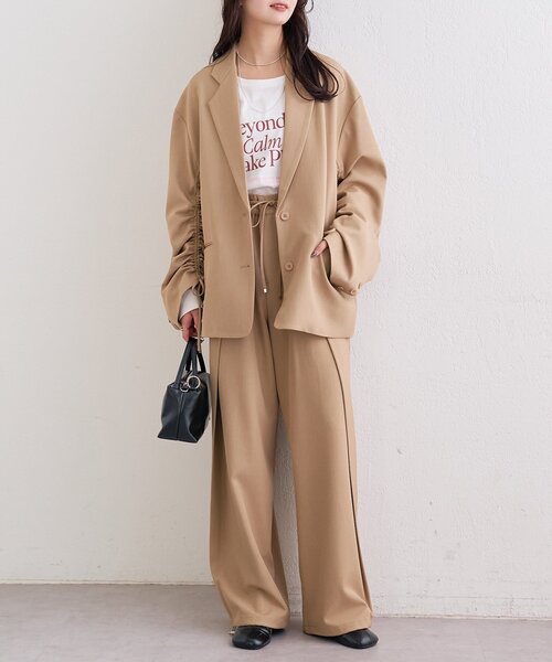 mystic(ミスティック)の「オーバータックイージースラックス(その他パンツ・レディース・アイボリー/ベージュ/チャコールグレー・1/2)」の12枚目の写真