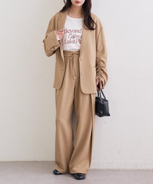 mystic(ミスティック)の「オーバータックイージースラックス(その他パンツ・レディース・アイボリー/ベージュ/チャコールグレー・1/2)」の4枚目の写真