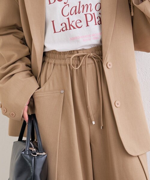 mystic(ミスティック)の「オーバータックイージースラックス(その他パンツ・レディース・アイボリー/ベージュ/チャコールグレー・1/2)」の5枚目の写真