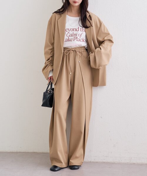 mystic(ミスティック)の「オーバータックイージースラックス(その他パンツ・レディース・アイボリー/ベージュ/チャコールグレー・1/2)」の9枚目の写真