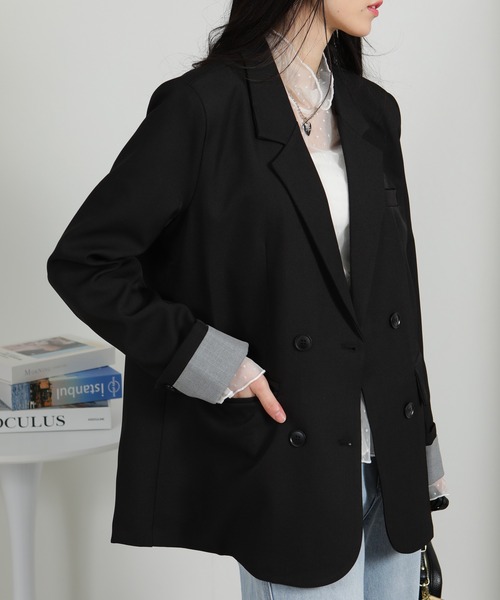 セール】カフス ストライプポイント テーラードジャケット（テーラード