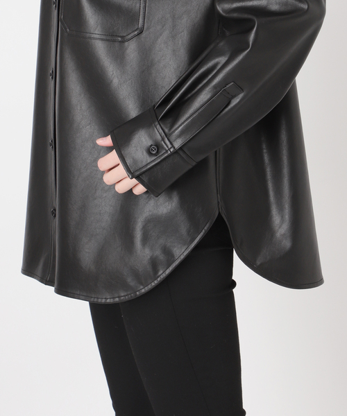 JOURNAL STANDARD（ジャーナルスタンダード）の「ウォッシャブルフェイクレザーシャツ（シャツ/ブラウス・レディース・ブラック/ブラウン系その他・FREE）」の20枚目の写真