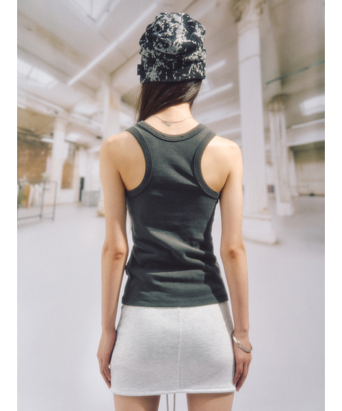 SOMSOC(ソムソック)の「PUNKY SLOGAN RIBBED TANK TOP_CHARCOAL(Tシャツ/カットソー・レディース・その他・FREE)」の2枚目の写真
