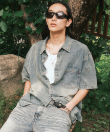 Big Union（ ）の「ブラシドハーフデニムシャツ（ライトブルー）（シャツ/ブラウス）」