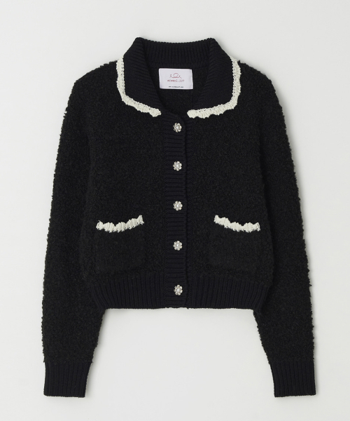 SIWEOL107(シウォル107)の「Alpaca Knit Cardigan (Black)(カーディガン/ボレロ・レディース・ブラック・FREE)」の2枚目の写真