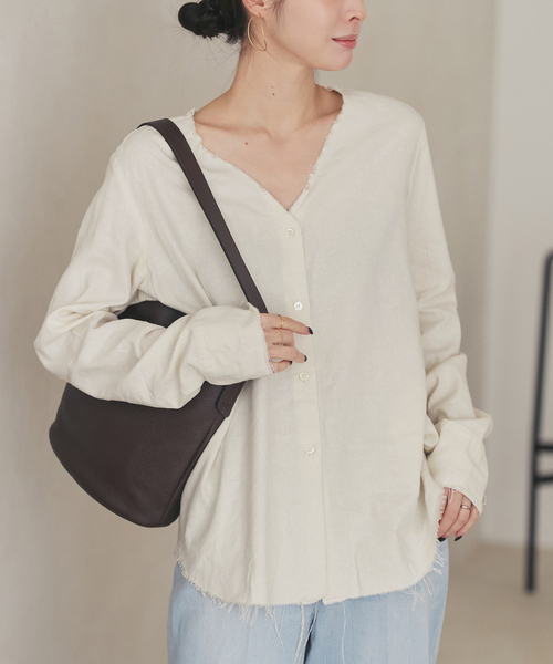 plage(プラージュ)の「《追加》R’IAM シルクMIX DAMEGE シャツ(シャツ/ブラウス・レディース・ホワイト・FREE)」の3枚目の写真