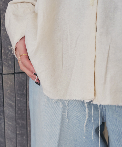 plage(プラージュ)の「《追加》R’IAM シルクMIX DAMEGE シャツ(シャツ/ブラウス・レディース・ホワイト・FREE)」の6枚目の写真