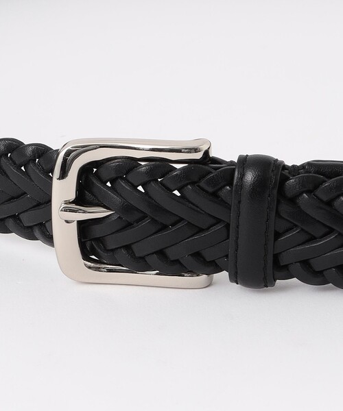 MACKINTOSH PHILOSOPHY（ﾏｯｷﾝﾄｯｼｭ ﾌｨﾛｿﾌｨｰ）の「オイルレザーメッシュ カジュアルベルト（ベルト・メンズ・ダークネイビー/ブラウン系その他7/ブラック・FREE）」の8枚目の写真